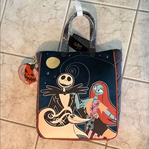 The Nightmare Before Christmas Jack & Sally Tote Bag - Navy, Black, Red